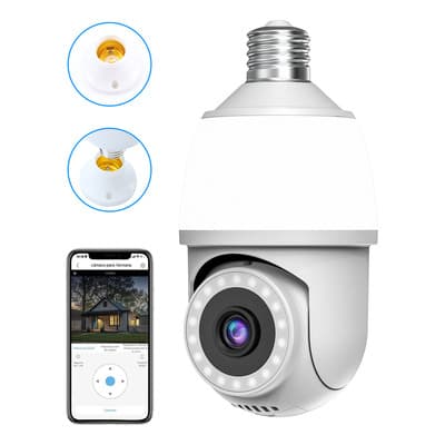 Foco Cámara De Seguridad Exterior Ip Wifi Inalámbricas Full Hd 2mp Ptz 360°nanwei Cámara Vigilancia Con Visión Nocturna... Blanco - $347.62 en Mercado Libre | PrecioMX