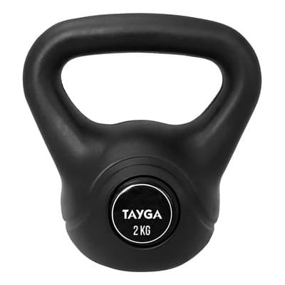Pesa Rusa Kettlebell 2k Plastico Crossfit Gym Gimnasio Tayga Negro