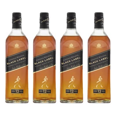 Johnnie Walker Black Label Blended Whisky 1 Litro 4 Pck 4 Pz - $2,850.00 en Mercado Libre | PrecioMX