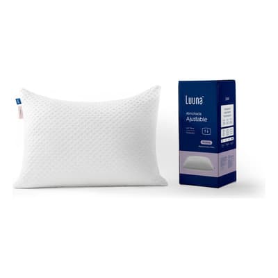 Almohada Luuna Memory Foam Ajustable Suave, Estándar Color Blanco