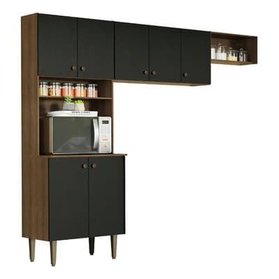 Cocina Integral Completa Modular Madesa Gourmet 235cm Mn Color Marrón/negro Rustic/negro - $3,679.08 en Mercado Libre | PrecioMX