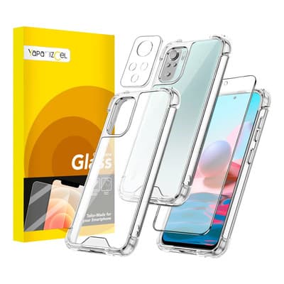 Funda Para Xiaomi Redmi 10 2022 Case Uso Rudo + Mica Cristal Templado 9h Sin Bordes+ Protector De Cámara Cristal Templado Transparente Liso - $98.99 en Mercado Libre | PrecioMX