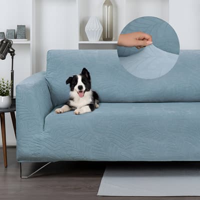 Protector Cubre Sala Elástico Ajustable -3 Pzas- Real Textil Azul Grisáceo - $1,199.20 en Mercado Libre | PrecioMX