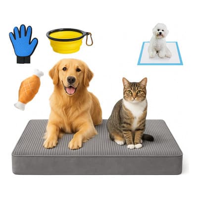 Cama Almohadón Grande Impermeable Dmtogeltd Gris para Perros Espuma Ortopédica