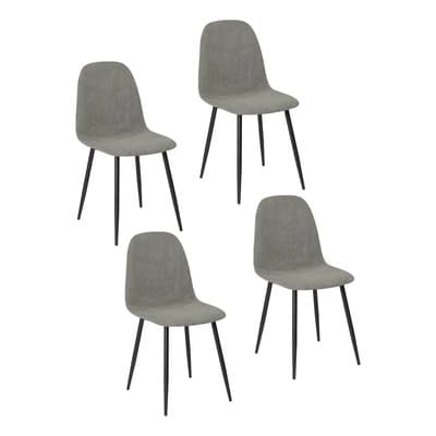 Sillas de Comedor 4 Pzas Color Gris Estilo Moderno - Homemake Furniture