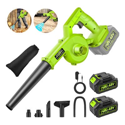 Soplador De Aire Eléctrica Aspiradora Inalámbrico Faghto 4 En 1 Soplador De Césped Ligero De 180 Mph, 2 Baterías, Ideal Para El Cuidado Del Césped, Patio, Jardín, Aspiradora Para Hogar Y Coche