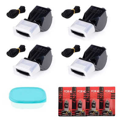 Silbato Profesional 115dB Abigale Pack 4 Unid Sin Bola Negro Deportivo