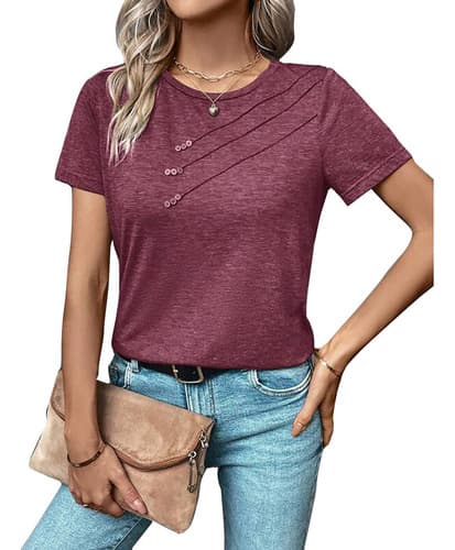 Blusa Para Mujer Moda Casual Salir Manga Corta Elegante Roja - $78.00 en Mercado Libre | PrecioMX