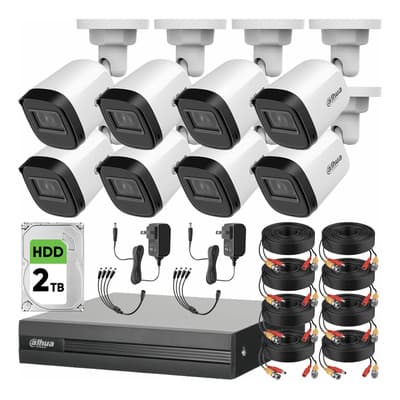 Kit Videovigilancia Cronos 8 Cámaras Dahua Bala B1a21n 2 Mp + Disco Duro 2 Tb + Cables + Accesorios - Kit Cctv B1a21n-low-cc (dvr Dahua Xvr1b08-i Circuito Cerrado) Blanco-hdd - $6,129.00 en Mercado Libre | PrecioMX