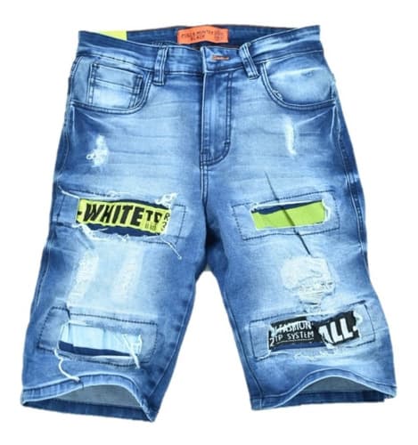 Bermuda De Mezclilla For Caballero Rota Con Aplicaciones - $493.94 en Mercado Libre | PrecioMX