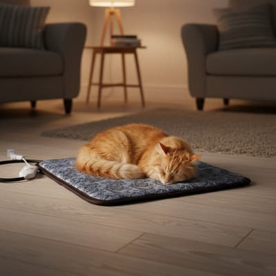 Almohadilla Térmica Alfombra Eléctrica Mascota Gato 45x 45