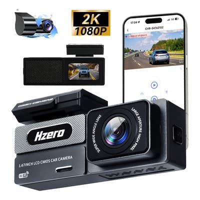 2k+1080p Cámara Para Auto Y Carro 2 Channel Dashcam Con Wifi Para Automovil, Pantalla Hd De 1.47 Inch, Hzero K01, App De Control, Visión Nocturna, G-sensor, Modo Estacionamiento 24h