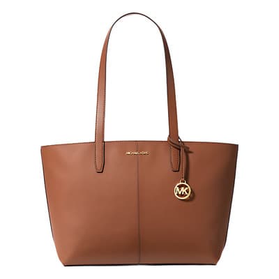 Jet Set Medium Tote Bag Michael Kors Acabado De Los Herrajes Gold Color Luggage Correa De Hombro Camel Diseño De La Tela Lisa