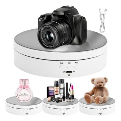 Exhibidor Giratorio Adooadii 360° Abs Espejo Usb 3 Velocidades Fotografía Blanco - $250.28 en Mercado Libre | PrecioMX