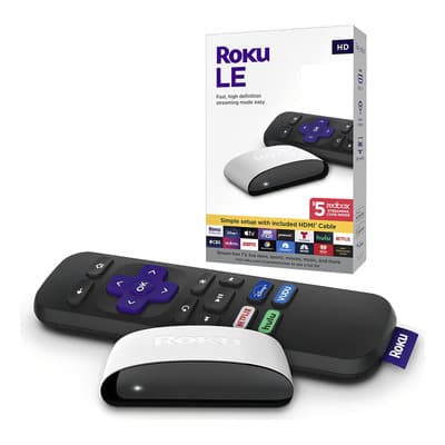 Roku Le 3930s3 Reproductor Multimedia Estándar Hd, Con Cable Hdmi De Alta Velocidad Y Control Remoto Simple, El Color Del Equipo Puede Variar Blanco/negro