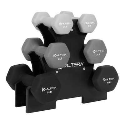 Set De Mancuernas Forro De Neopreno Hexagonales Con Soporte Color Escala De Grises - $779.40 en Mercado Libre | PrecioMX