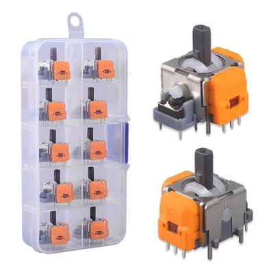 Joystick Con Efecto Hall Para Ps5 - Paquete De 10 Unidades - Piezas De Repuesto Duraderas Y Resistentes - Naranja