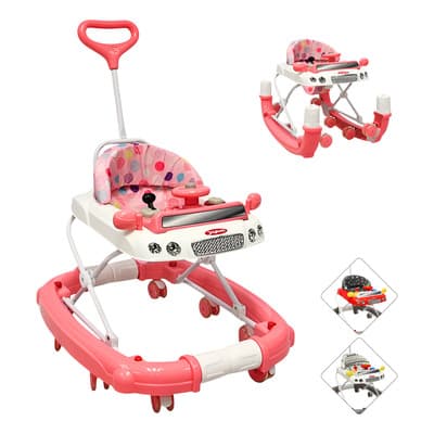 Andadera Para Bebé Mecedora Carrito Luz Y Sonido Plegable Rosa Joykoo