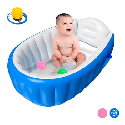 Bañera Inflable Para Bebés Portátil Tina Plegable Con Bomba Color Azul - $228.99 en Mercado Libre | PrecioMX