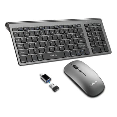 Teclado Y Mouse Krios K95 Español Inalámbrico Kit Teclado Y Ratón Recargable De Wifi De Conexión Estable 2.4 Ghz... Negro - $367.09 en Mercado Libre | PrecioMX