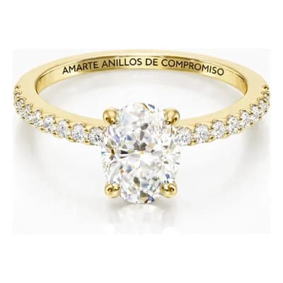 Anillo Compromiso Oro 14k Diamante Oval Igi 1.0 Ct Vvs E Ovalado Con Diamantes Laterales Amarillo 9 - $30,000.00 en Mercado Libre | PrecioMX