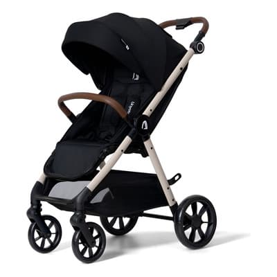 Carriola De Bebe Premium Ultra Compacta Plegable Ligera Color Negro Chasis Blanco