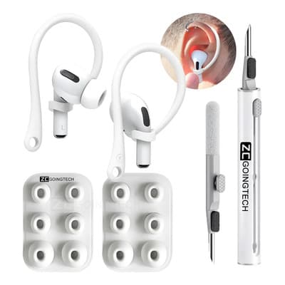 Zcgoingtech 15pzs Silicon Eartips Y Limpiador Y Hooks Para AirPods Pro 2/pro etc.