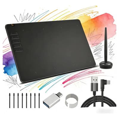 Kuiiyer Tableta Digitalizadora 10*6 Pulgadas Para Dibujar Negro Con Lápiz Capacitivo Sin Batería,10 Teclas Express,compatible Con Windows/macos/android - $655.60 en Mercado Libre | PrecioMX