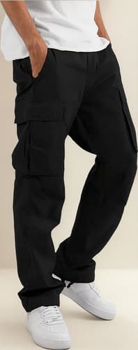Pantalón Cargo Casual Sueltos Algodón Straight Para Hombre