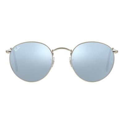 Anteojos de sol Ray-Ban Round Flash Lenses talle Standard armazón polished silver y lente silver