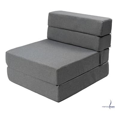 Sofa Cama Individual Cozy Plegable | Memory Foam Home Color Gris Claro