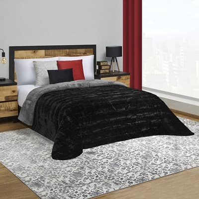 Cobertor Matrimonial Negro Black Térmico Calientito Diseño de la tela Liso