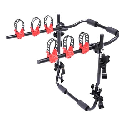 Rack Quattro Sport Colorado Portabicicletas Para Cajuela Ajustable Con 3 Espacios Color Negro y Rojo