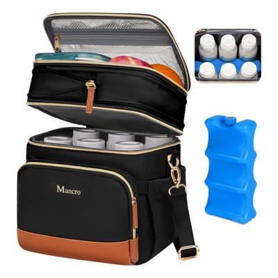 Porta Biberones Hielera Leche Materna Bolsa Termica Se Adapta A 6 Biberones De Hasta 9 Onzas Bolsa De Biberones Aislada Con Paquete De Hielo Mancro Negro - $294.92 en Mercado Libre | PrecioMX