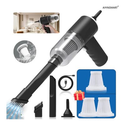 Aiyinsmart Aspiradora Portátil Inalámbrica Compacta 4500pa 30min Negro