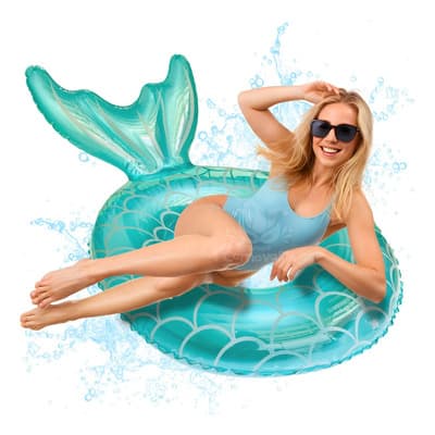 Inflable Cola Sirena Verde Aqua Flotador Alberca Salvavidas - $219.95 en Mercado Libre | PrecioMX