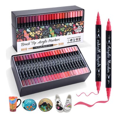 Set 168 Plumones Acrílicos Permanentes Punta Doble Para Arte Y Manualidades 168 Colores