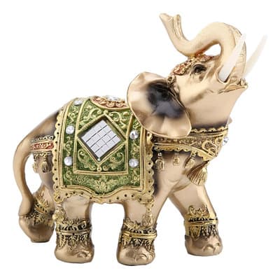 Figura Decorativa Elefante De La Abundancia Dólares Color Dorado