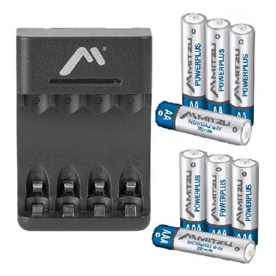 Cargador Con Baterias Recargables 8 Pilas Y Cargador Usb 4 Aaa Y 4aa Mitzu Con Protección De Calentamiento 4 Puertos De Carga Plástico Abs - $249.00 en Mercado Libre | PrecioMX