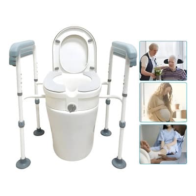 Asiento Elevador Para Inodoro 4 En 1 Con Asas Y Respaldo Ajustable - Silla De Baño Segura Para Adultos Mayores Y Discapacitados - $1,338.00 en Mercado Libre | PrecioMX