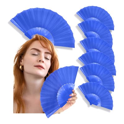 10 Abanicos Azul Tela Plástico Eventos Publicidad Serigrafia Abanico - $208.55 en Mercado Libre | PrecioMX