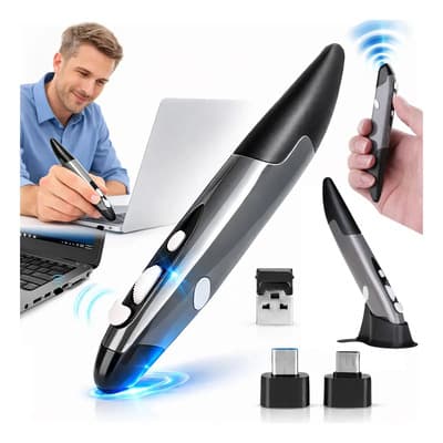 Pr 03 Bolígrafo De Ratón Inalámbrico Óptico Usb Ergonómicoes Compatible Con Ordenadores De Sobremesa, Portátiles, Televisores Inteligentes Y Tabletas.800/1200/1600 Dpi Gris - $215.73 en Mercado Libre | PrecioMX