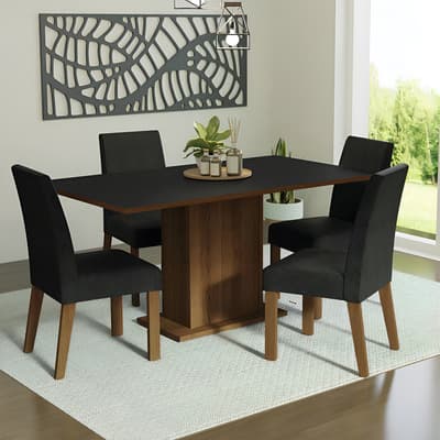 Juego De Comedor Con Mesa Y 4 Sillas Madesa Oxford Keila Mn Color Marron/negro/oxford Diseño De La Tela De Las Sillas Liso Rústico/negro/oxford - $9,480.05 en Mercado Libre | PrecioMX