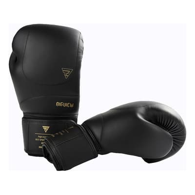 Bigview Guantes Box Guantes de Boxeo Profesionales 8 - 16 Oz Talle 12oz – Cierre de Velcro Strap, Color Negro