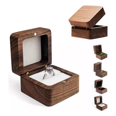 Caja De Madera Nogal Para Un Anillos De Boda O Compromiso Alhajero Joyeros Organizadores De Aretes Marrón Oscuro - $84.00 en Mercado Libre | PrecioMX