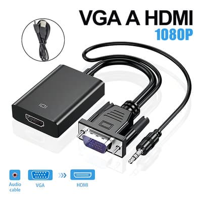 Cable Convertidor Video Vga Macho A Hdmi Hembra Con Audio Full Hd 1080p + Audio De 3,5 Mm Negro Jeeyee, No Compatible Con Hdmi A Vga - $98.34 en Mercado Libre | PrecioMX