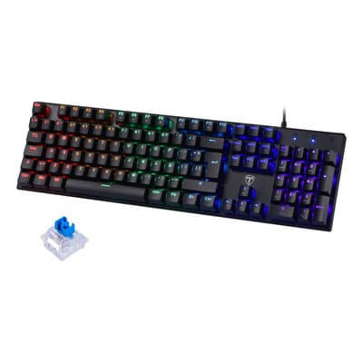 Teclado Numérico Mecánico Español Latinoamérica Con Luces Rgb Gamer Ergonómico Qwerty Mpow, Para Juegos & Oficina, Retroiluminado Luz, Con Cable, Iluminación Rainbow, Para Pc Windows 7, 8, 10 & Mac Os