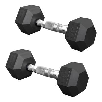 Par Mancuernas Pesas Hexagonales 8lb/3.63kgc/u Pvc Gym Negro