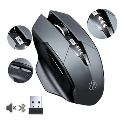 Ratón Gamer Inalámbrico Inphic 3 Modos Bluetooth/USB Recargable Ergonómico Silencioso