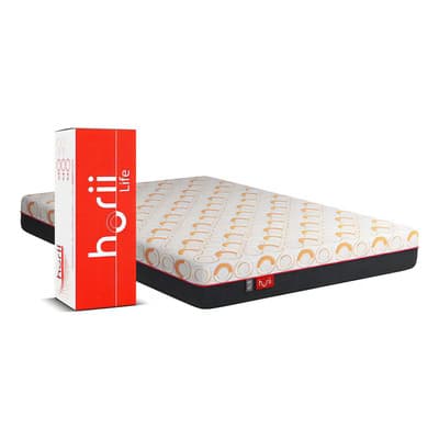 Colchón Matrimonial Horii Life H3 En Caja 20cm Gris Naranja Espuma Perforada